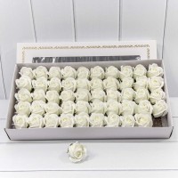Декоративный цветок-мыло "Роза" класс А Белый 5,5*4 50шт. 1/20 Арт: 420058/24
