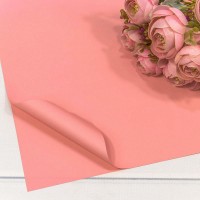 Плёнка в листах 60*60 (20 шт.) матовая "Корейская" 55мкм Умеренный розовый 1/60 Арт: 1698/3572