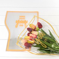 Плёнка в листах "Конус для цветов" 36*20*45 (30 шт.) Жёлтая рамка 1/100 Арт: 001510/3