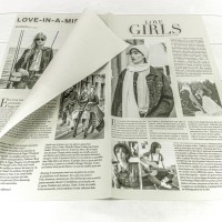 Плёнка в листах 56,5*56,5 (20 шт.) матовая "Газета GIRLS" 65мкм Серый 1/60 Арт: 1616/CG1