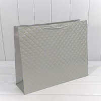 Пакет подарочный "Ромб" Серебряный 50*40*15 210г 1/20 1/80 Арт: 000391TA/3