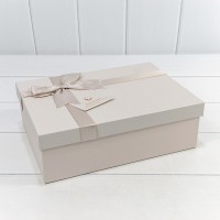 Коробки Прямоугольные Набор 1/3 29*21*9,5 с бантом и цветочком Пудровый 1/12 Арт: 721630/1