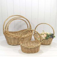 Корзины плетёные "Китайский слиток" Набор 1/5 58*47*17/51 (±5%) с ручкой Натуральный 1/4 Арт: 420800/2