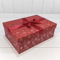 Коробки Прямоугольные Набор 1/3 35*25*12 "Снежинки" Красный 1/20 Арт: 720300-603