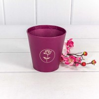 Коробка "Ваза для цветов" 10,7*10,6 с тиснением "Мини" Сливовый 1/10 1/120 Арт: 720788/1