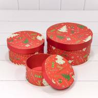 Коробки Круглые Набор 1/3 21*11,5 &quot;Новый год&quot;-2110 1/30 Арт: 7302247/2110 - Коробки Круглые Набор 1/3 21*11,5 "Новый год"-2110 1/30 Арт: 7302247/2110