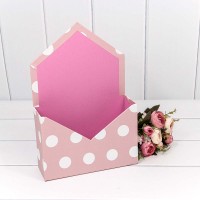 Коробка "Конверт" 20*30*7 "Горох" Пудровый 1/2 1/64 Арт: 720782/15