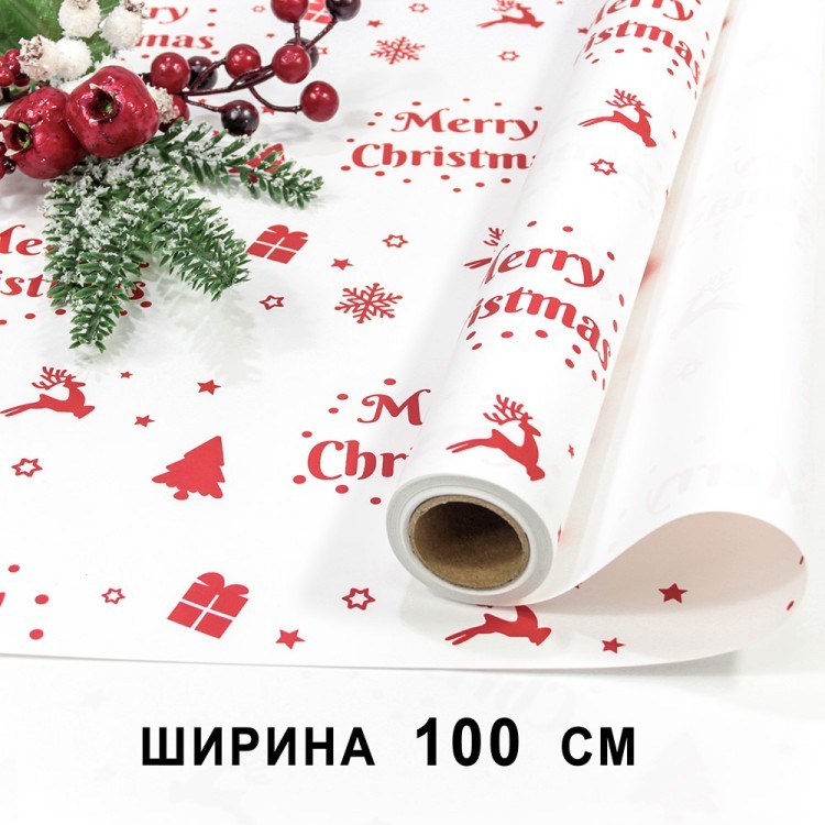 Плёнка для упаковки 1*10м "Новогодняя"-271 65мкм 1/20 Арт: 1727/1
