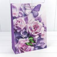 Пакет подарочный с 3D аппликацией &quot;Цветы&quot; (микс 250) 30*41,5*12 210г 1/20 1/80 Арт: 000250A - Пакет подарочный с 3D аппликацией "Цветы" (микс 250) 30*41,5*12 210г 1/20 1/80 Арт: 000250A